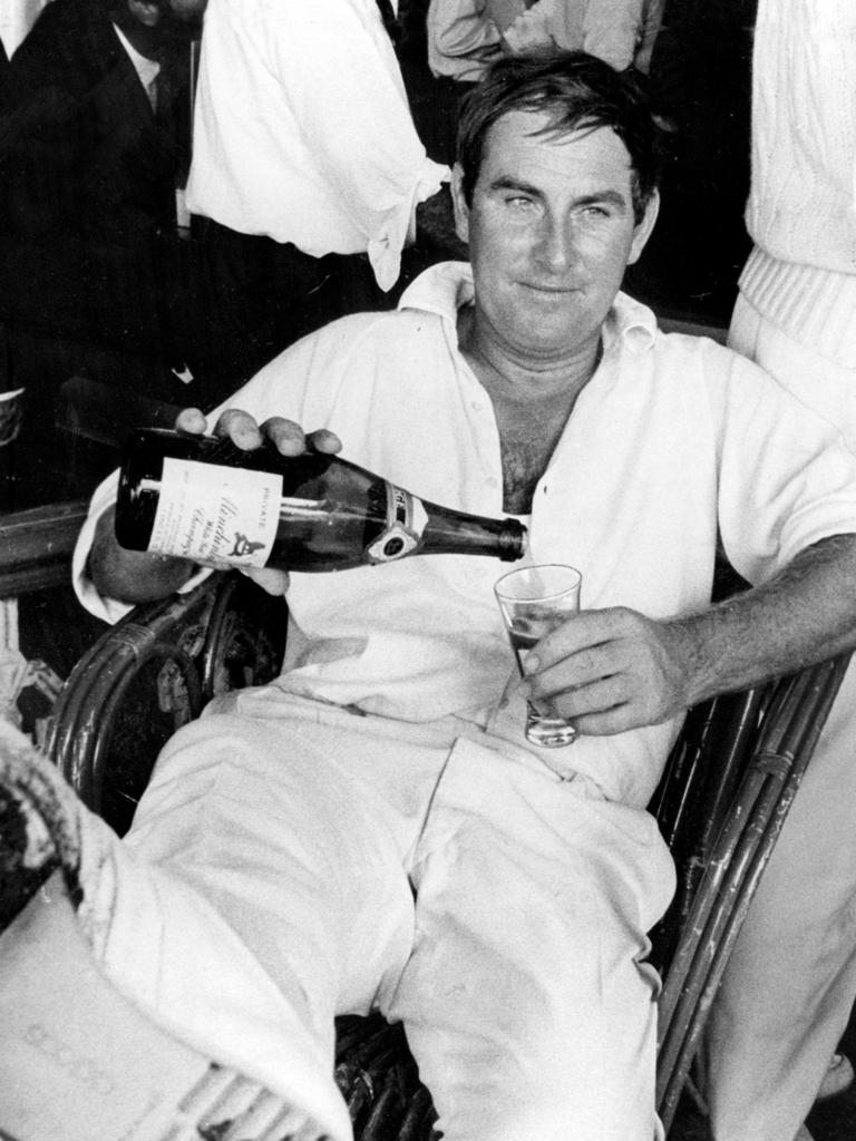 Illingworth celebrating in Sydney during his successful 1971 tour.