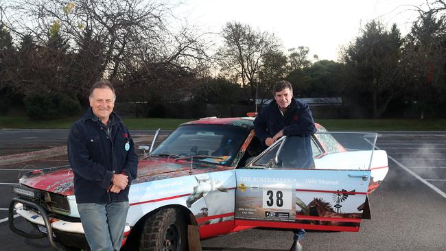 Harley Kruse and James Calvert Jones with their 1966 Mustang. Picture Yuri Kouzmin