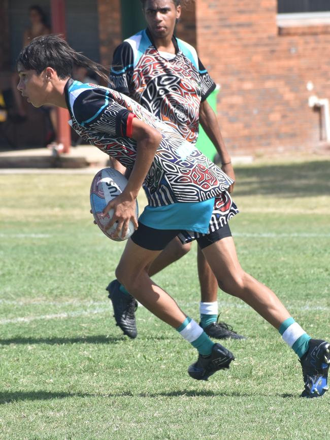Warba Wangarunya Rugby League Carnival, under-17 boys, Yunba Buddas versus Gracemere Goannas, Saleyards Park, Rockhampton, January 19, 2024.