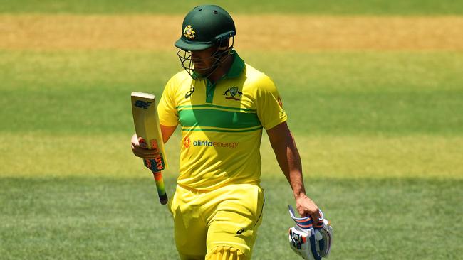 Aaron Finch has had an unhappy summer with the bat. Picture: Getty Images 