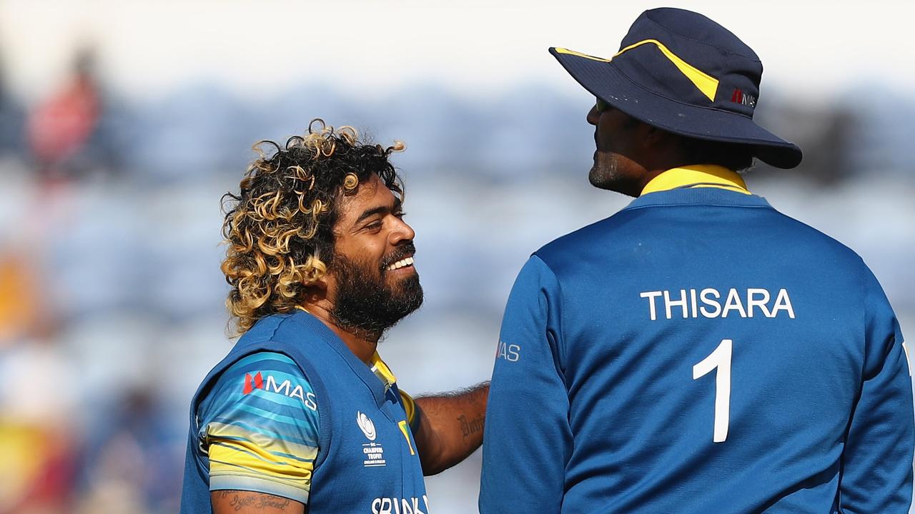 Lasith Malinga and Thisara Perera in happier times.