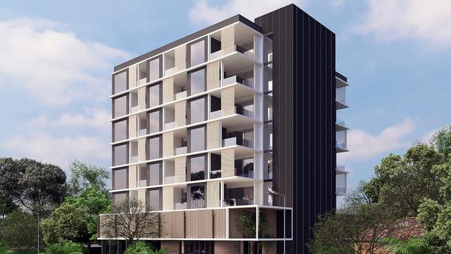 An artist's impression of eight-storey apartments proposed for 192 Anzac Highway, Glandore. Source: Supplied