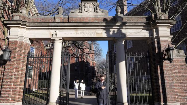 The entrance to the Harvard University campus. Picture: AP.