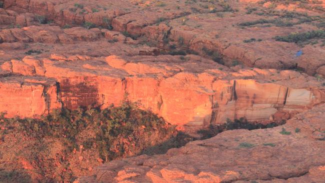 King's Canyon from the air at sunset