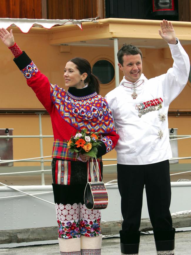 The Crown Prince arrive in Nuuk, Greenland, in June 2004.