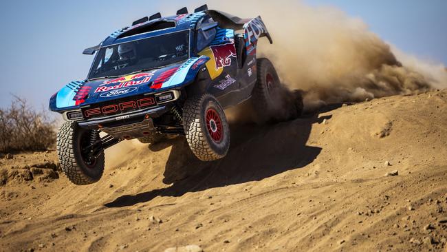 Ford drivers Matthias Ekstrom and Carlos Sainz tested the Raptor T1+ in Morocco ahead of the Dakar Rally. Photo: Supplied