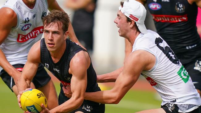 Callum Brown and Tyler Brown at Collingwood training. Picture: Getty Images