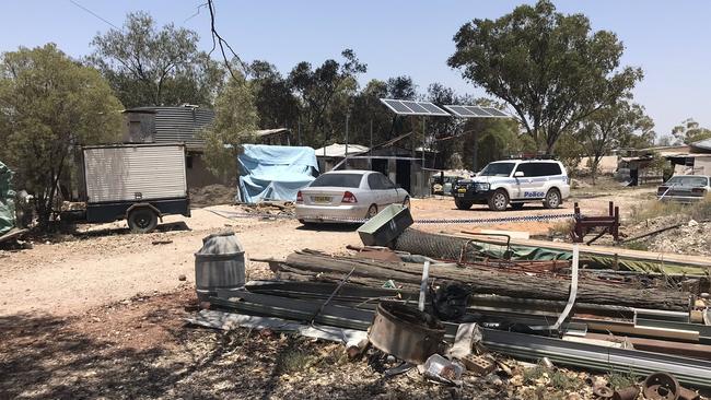 Police found a residence at Lightning Ridge up in flames this morning. Picture: Connor McGoverne / Twitter @connorjohnmcg