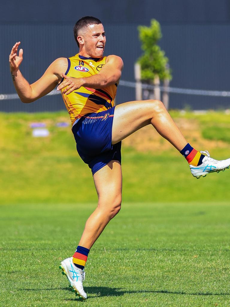 Jake Soligo during the pre-season hitout. Picture: Adelaide FC/Zac Standish