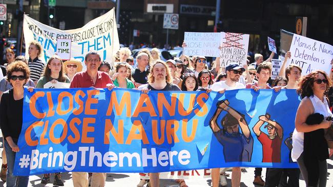 A protest against the treatment of children on Manus Island and Nauru. Picture: Danny Aarons