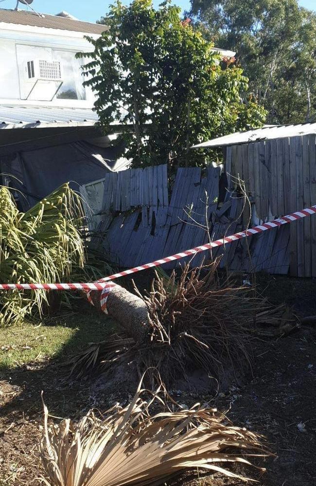 Police cordoned off the home after the crash.