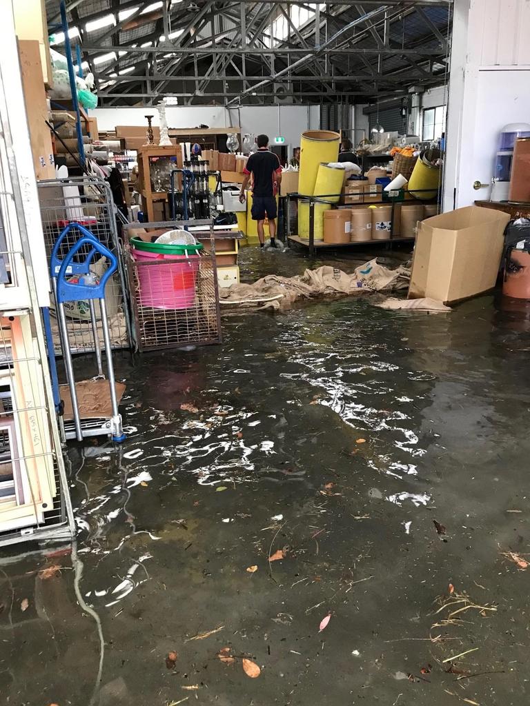 Upcycling business Reverse Garbage at Marrickville was hit hard by the downpour. Picture: Alexi Demetriadi