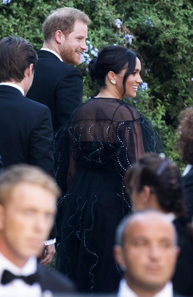 Prince Harry and Meghan, Duchess of Sussex arriving at the wedding. Picture: Claudio Peri/ANSA