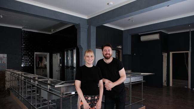 Jasmine and Kosta Theodosis are excited with work done so far on the renovation of the Metropole Hotel, as of January 16, 2020. Picture: Matthew Newton
