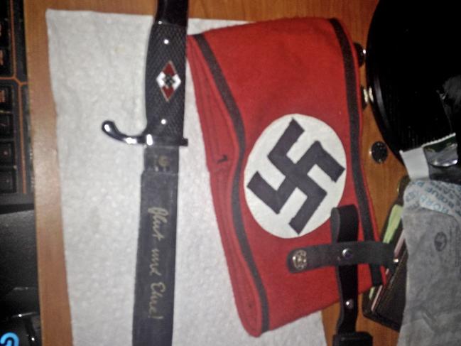 Bryer Schmegelsky‘s Nazi flags and guns. Picture: Supplied