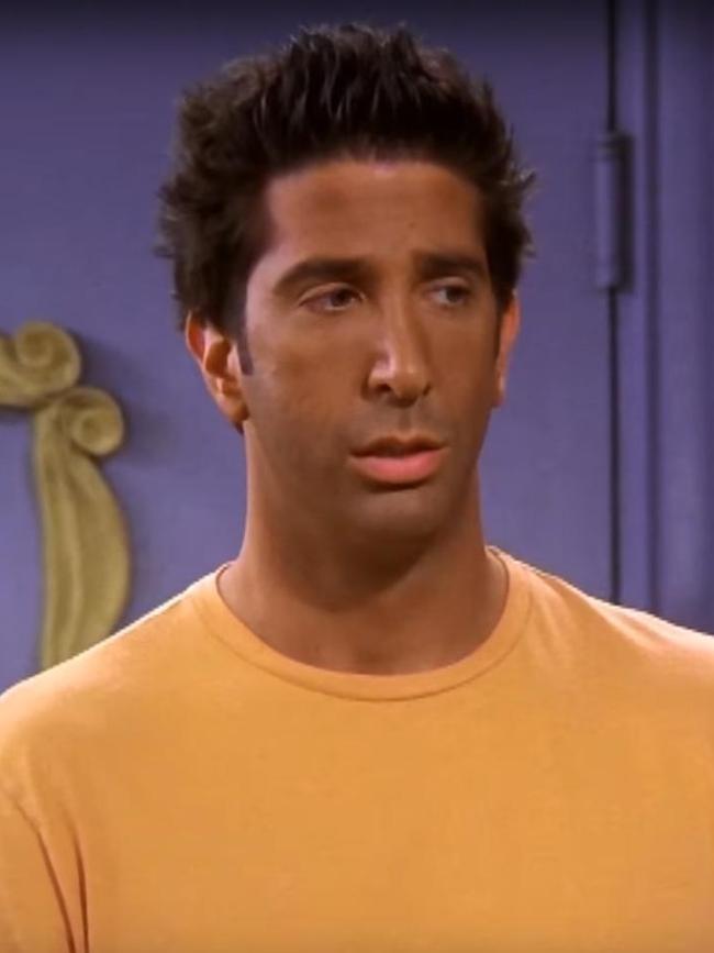 The tanning fail reminded Rachel of Ross' memorable mishap from Season 10 of Friends. Picture: Warner Bros. Studio.