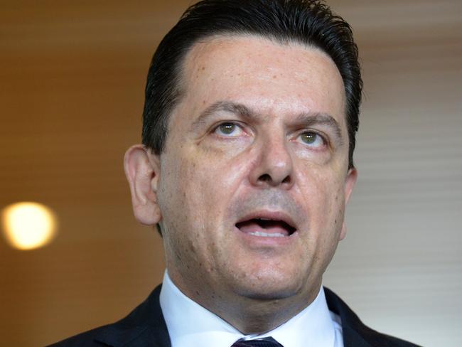 Independent Senator Nick Xenophon at a press conference at Parliament House in Canberra, Wednesday, Dec. 2, 2015. A coalition of senators has today confirmed it will not support the government's proposal to change the structure of superannuation boards. (AAP Image/Mick Tsikas) NO ARCHIVING