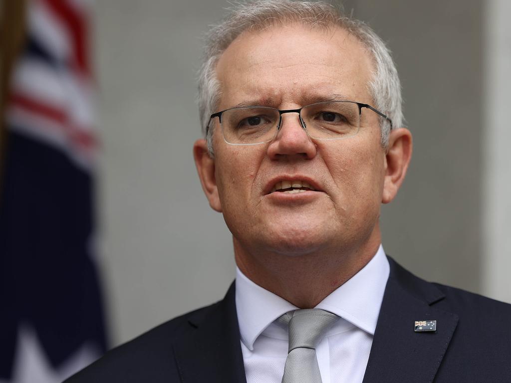 Prime Minister Scott Morrison said the deal with the UK was a deal between “mates”. Picture: NCA NewsWire / Gary Ramage