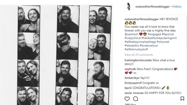 Frances Abbott is engaged to Sam Loch according to her recent instagram post. Picture: instagram