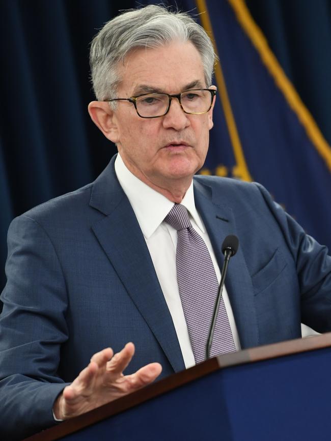 US Federal reserve Chairman Jerome Powell. Picture: AFP