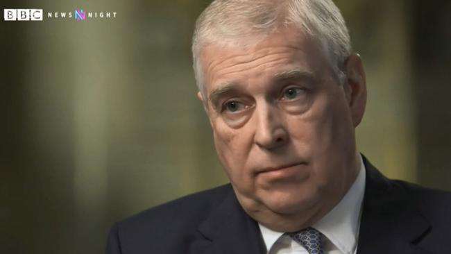 Prince Andrew on Newsnight. Picture: BBC