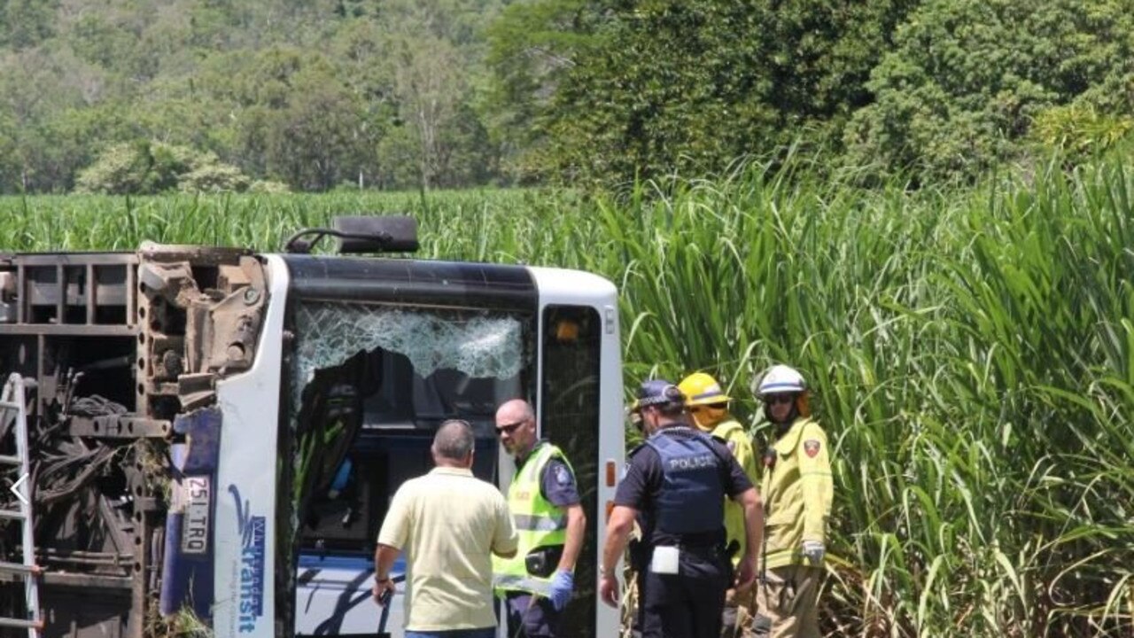 Fatal bus crash at Cannon Valley near Airlie Beach.