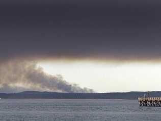 A fire is burning on Fraser Island. Picture: Alistair Brightman