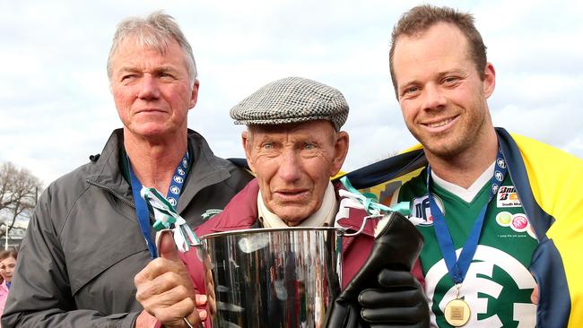 Three generations of Hydes after Greensborough’s 2014 premiership. Picture: Mark Dadswell