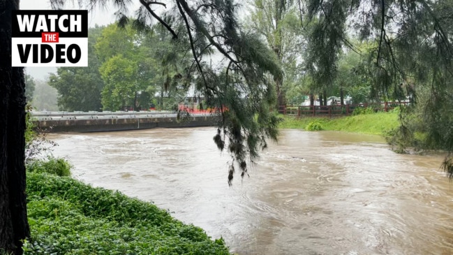 Stonequarry Creek Bridge is closed as the water level rapidly rises at Picton