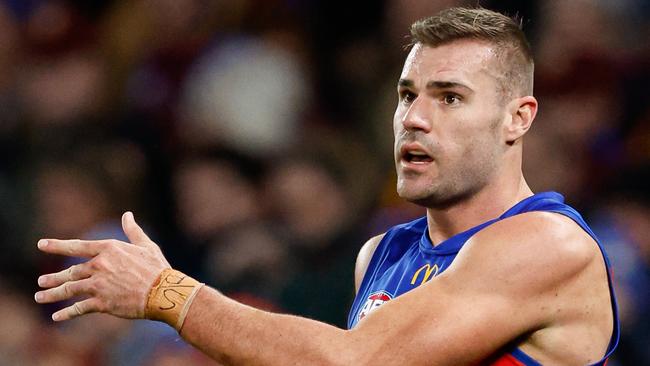 MELBOURNE, AUSTRALIA - JUNE 07: Jack Payne of the Lions kicks the ball during the 2024 AFL Round 13 match between the Western Bulldogs and the Brisbane Lions at Marvel Stadium on June 07, 2024 in Melbourne, Australia. (Photo by Dylan Burns/AFL Photos via Getty Images)