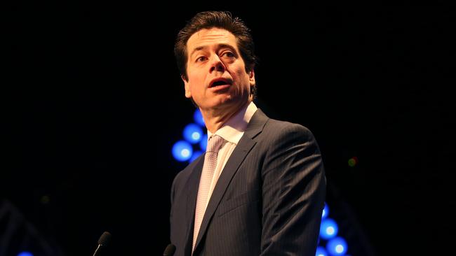 AFL CEO Gill McLachlan during the North Melbourne AFL breakfast ahead of the West Coast Eagles and Collingwood AFL Grand Final, Melbourne, Saturday, September 29. 2018. (AAP Image/David Crosling) NO ARCHIVING