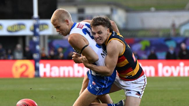 James Rowe has been an AFL regular during his two seasons at the Crows. Picture: Steve Bell/Getty Images