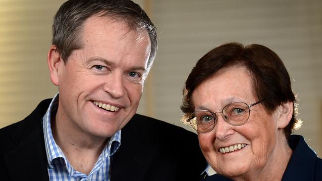 Bill Shorten and his late mother, Ann Shorten, who died five years ago aged 79.