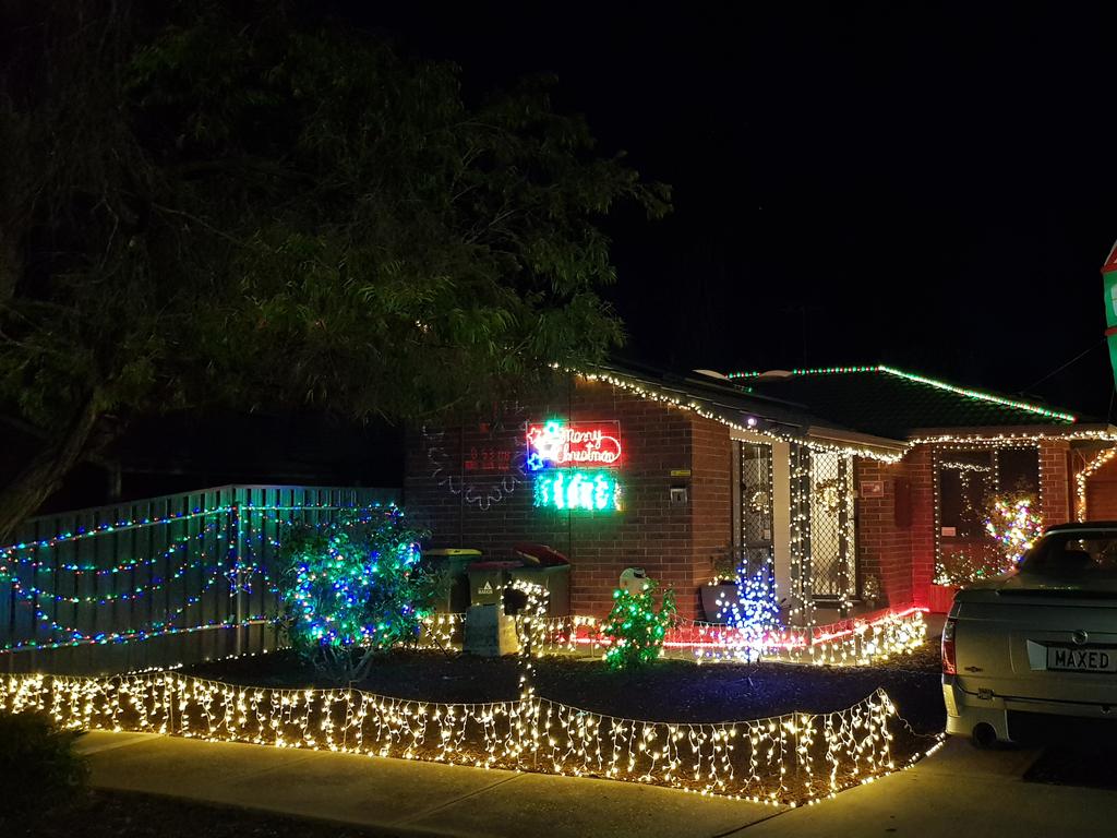 Christmas lights at 6 Empire Rose Ct, Morphettville. Picture: Max Mawby