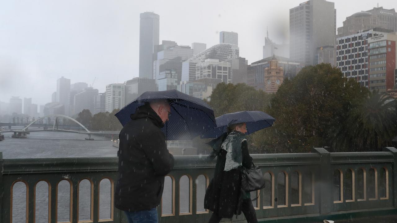 Cold and wet weather will sweep across Melbourne on Tuesday. Picture: David Crosling