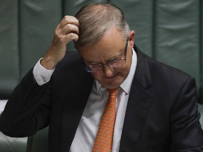 Opposition leader Anthony Albanese during Question Time in the House of Representatives in Parliament House, Canberra. Picture: Sean Davey