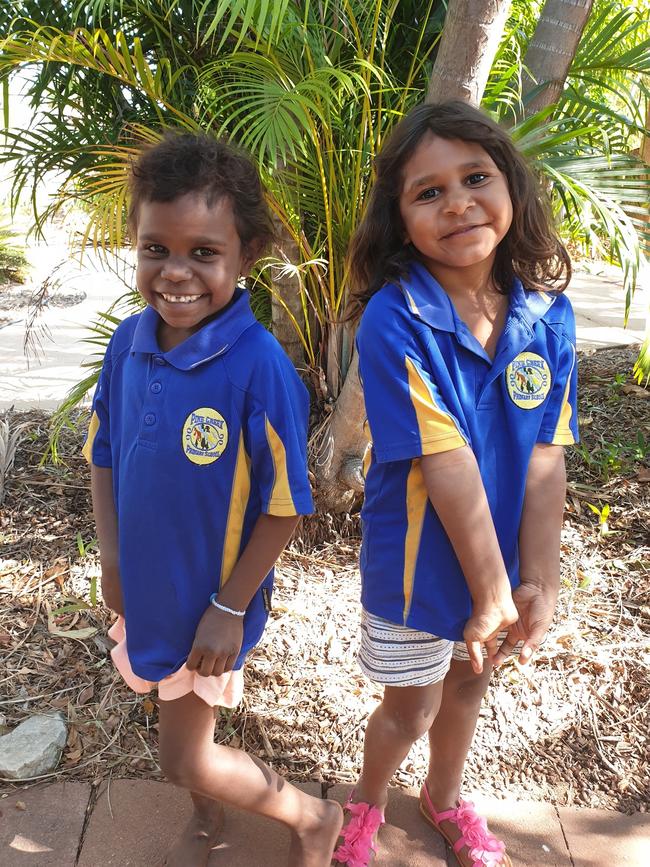 PINE CREEK PRIMARY SCHOOL. (L-R): Tyleena Ashley, Timeah Hyde