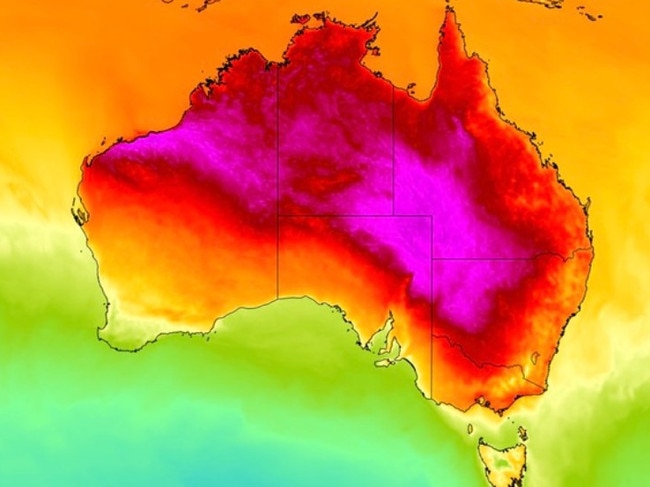 The Bureau of Meteorology and Weatherzone both expects heatwaves to hit Australia this week. Picture: Weatherzone