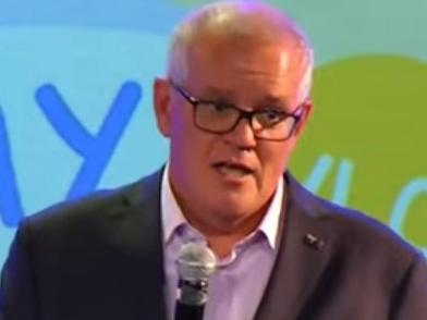 Scott Morrison delivers a sermon at Margaret Court's church.