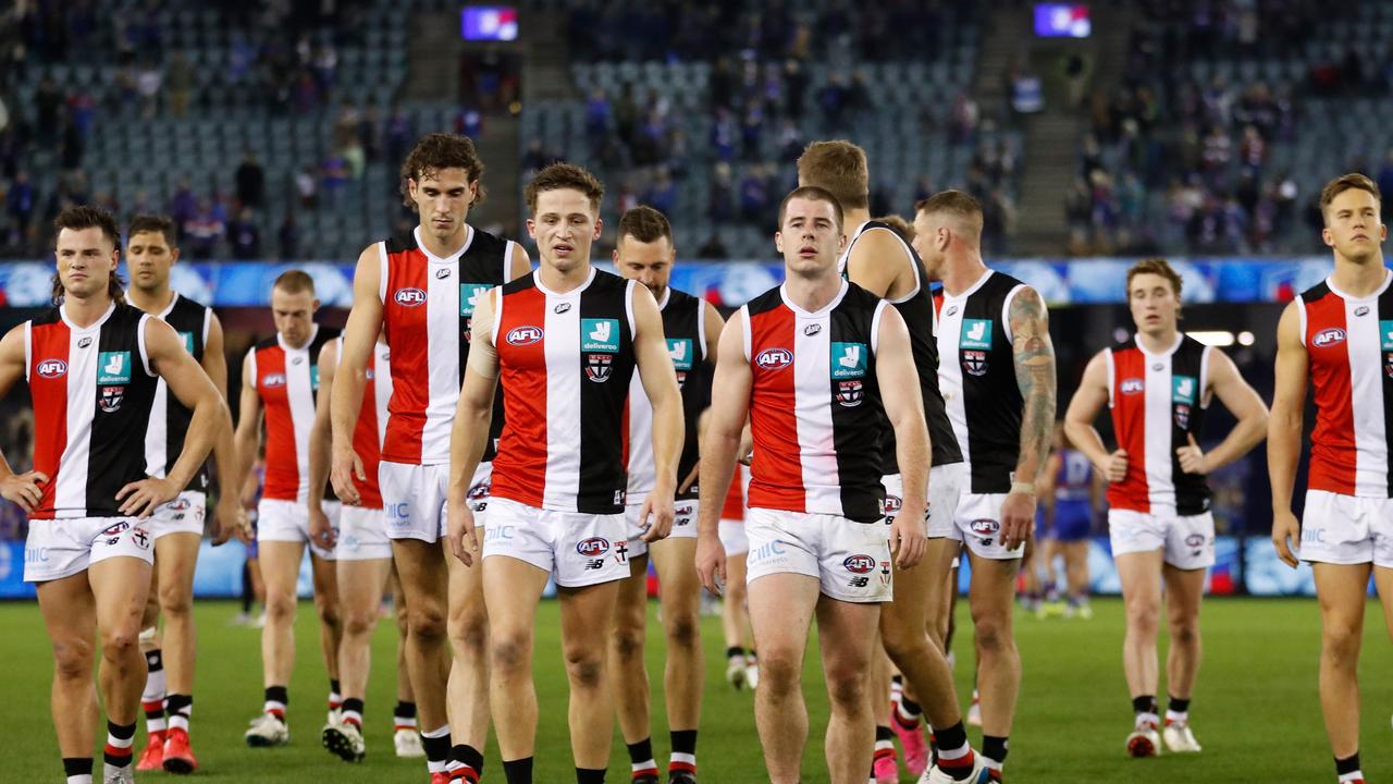 A bunch of beaten Saints could be headed back to the VFL (Photo by Michael Willson/AFL Photos via Getty Images)