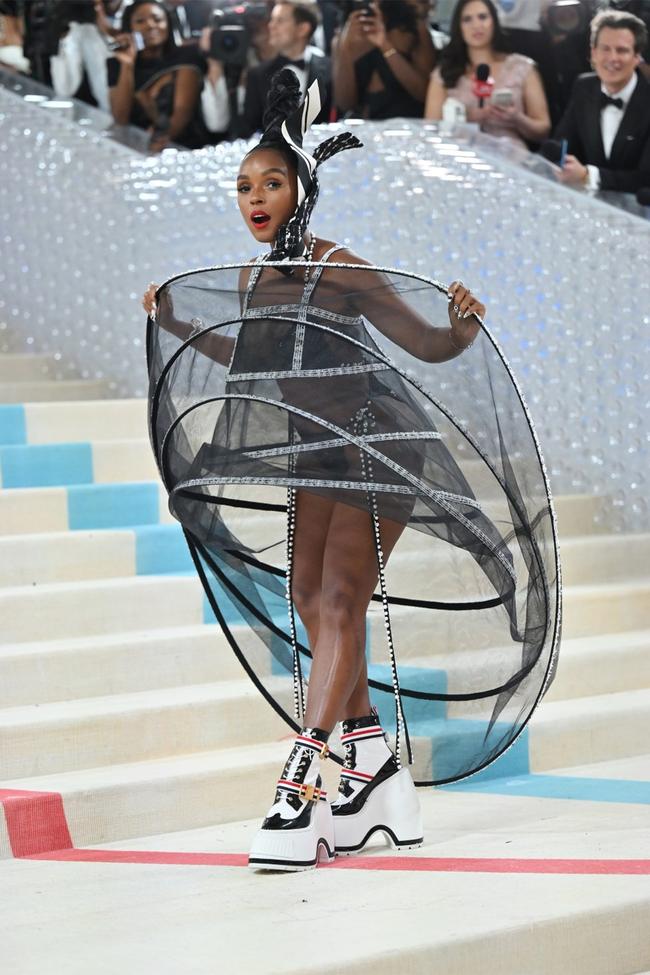 Janelle Monáe wears Thom Browne at the 2023 Met Gala.