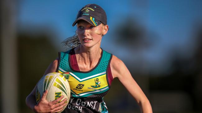 Stephanie Lawrence has been selected in the Broncos Q Youth Academy for 2023. Picture: Touch Football Australia