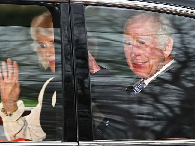 Charles was seen on Tuesday for the first time since revealing he has cancer. Picture: Henry Nicholls/AFP