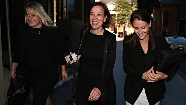 Jo Dyer, centre, was interviewed by Four Corners at Annabel Crabb’s home. Picture: Adam Yip