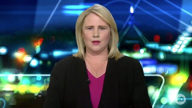 Network Ten journalist Tegan George appearing on The Project. Picture: Twitter