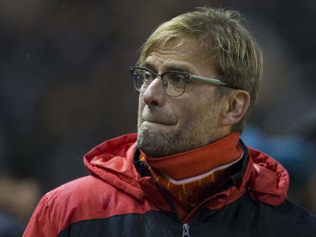 Liverpool's manager Juergen Klopp takes to the touchline before his team's English Premier League soccer match between Liverpool and West Bromwich Albion at Anfield Stadium, Liverpool, England, Sunday, Dec. 13, 2015. (AP Photo/Jon Super)