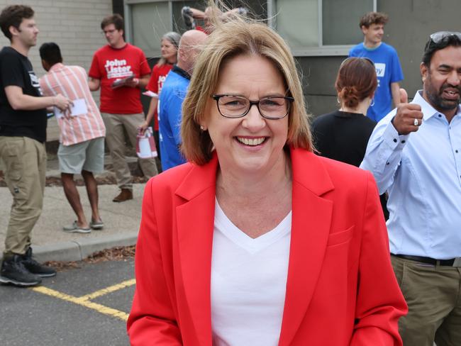 MELBOURNE, AUSTRALIA- NewsWire Photos FEBRUARY 8, 2025: Premier Jacinta Allan at Manor Lakes College for the Werribee by election for Victoria. Picture:  NewsWire/ David Crosling