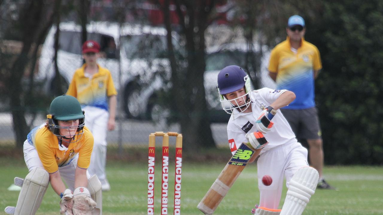 CENTRAL COAST EXPRESS ADVOCATE / AAP Central Coast Batsman Koby Smith in action in the Junior rep under-12 cricket final against Hunter Valley at Adcock ParkSUNDAY 1ST DECEMBER  2019Junior rep under-12 cricket final between Central Coast and Hunter Valley at Adcock ParkAAP IMAGE / MARK SCOTT)