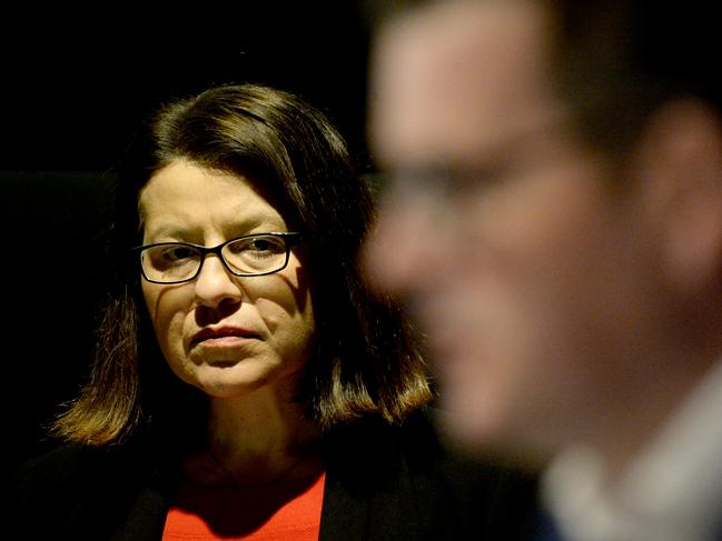 MELBOURNE, AUSTRALIA - NewsWire Photos AUGUST 5: Victorian Premier Daniel Andrews and Health Minister Jenny Mikakos at the daily media conference. Picture: NCA NewsWire / Andrew Henshaw