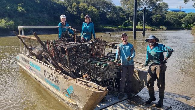 Workers removed 50 shopping trolleys in Bremer River. Picture: Ipswich City Council